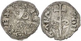 Pere I (1196-1213). Aragón. Dinero jaqués. (Cru.V.S. 302) (Cru.C.G. 2116). 0,84 g. Escasa. MBC-.