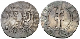 Jaume I (1213-1276). Aragón. Dinero jaqués. (Cru.V.S. 318) (Cru.C.G. 2134). 0,85 g. Variante de busto. MBC.
