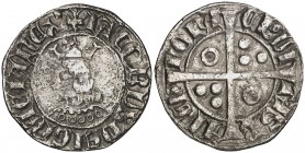 Jaume II (1291-1327). Barcelona. Croat. (Cru.V.S. 337) (Cru.C.G. 2154). 2,46 g. Letras A y U góticas. Limpiada. (BC+).