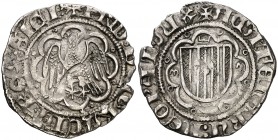 Frederic IV de Sicília (1355-1377). Sicília. Pirral. (Cru.V.S. 631) (Cru.C.G. 2612). 3,20 g. Pequeño defecto de cospel. MBC-.