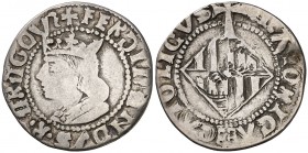 Ferran II (1479-1516). Mallorca. Ral. (Cru.V.S. 1180) (Cru.C.G. 3044 var). 2,02 g. N gótica y latina en anverso. A gótica en anverso, latina en revers...