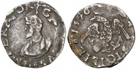 1546. Carlos I. Messina. MA. 1 tari. (Vti. 140) (MIR. 300/11). 2,64 g. Escasa. MBC-.
