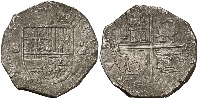 s/d. Felipe II. Sevilla. . 8 reales. (Cal. 235). 26,17 g. Leves oxidaciones limp...
