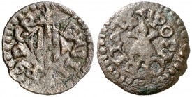 1641. Guerra dels Segadors. Puigcerdà. 1 diner. (Cal. 207). 0,77 g. A nombre de Felipe IV. Escasa. MBC-.