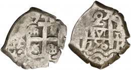 1756. Fernando VI. Potosí. q. 2 reales. (Cal. 517). 6,89 g. Doble fecha. MBC-.