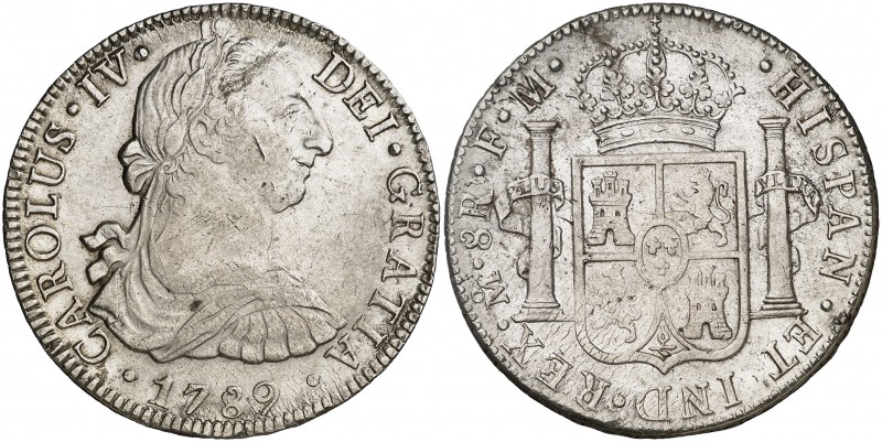 1789. Carlos IV. México. FM. 8 reales. (Cal. 681). 26,69 g. Busto de Carlos III....