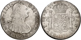 1808. Carlos IV. Potosí. PJ. 8 reales. (Cal. 732). 26,75 g. MBC-/MBC.