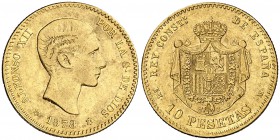 1878*1878. Alfonso XII. EMM. 10 pesetas. (Cal. 23). 3,21 g. MBC.