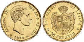 1876*1876. Alfonso XII. DEM. 25 pesetas. (Cal. 1). 8,05 g. EBC.