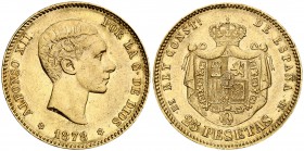1878*1878. Alfonso XII. EMM. 25 pesetas. (Cal. 6). 8,05 g. MBC+.
