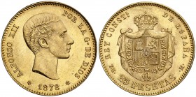 1878*1878. Alfonso XII. EMM. 25 pesetas. (Cal. 6). 8,04 g. EBC.