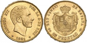 1881*1881. Alfonso XII. MSM. 25 pesetas. (Cal. 14). 8,06 g. EBC-.