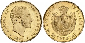 1881*1881. Alfonso XII. MSM. 25 pesetas. (Cal. 14). 8,08 g. EBC.