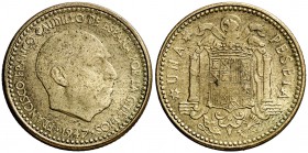 1947*1954. Estado Español. 1 peseta. (Cal. 82). 3,48 g. EBC.