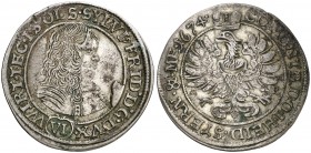 1674. Alemania. Württemberg-Ols. Silvio Federico. SP (Öls). 6 kreuzer. (Kr. 9). 3,20 g. AG. Escasa. MBC-.
