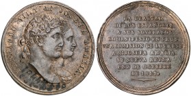 1819. Fernando VII. Madrid. Matrimonio de Fernando VII y Mª Josefa Amalia. (Cano Cuesta 106, var metal) (V.Q. 14220, var metal) (V. 331, var metal). 2...