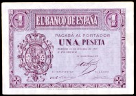 1937. Burgos. 1 peseta. (Ed. D26). 12 de octubre, serie A. EBC.