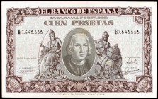 1940. 100 pesetas. (Ed. D39a). 9 de enero, Colón. Serie B. Leve doblez. EBC+.