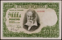1951. 1000 pesetas. (Ed. D64). 31 de diciembre, Sorolla. Sin serie. Escaso. EBC-.