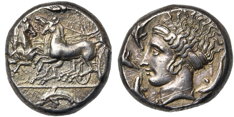 SICILE, SYRACUSE, AR tétradrachme, 405-395 av. J.-C. Dans le style d''Eukleidas....