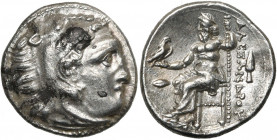 ROYAUME DE MACEDOINE, Alexandre III le Grand (336-323), AR drachme, 323-319 av. J.-C., ''Colophon''. D/ T. d''Héraclès à d., coiffé de la dépouille de...