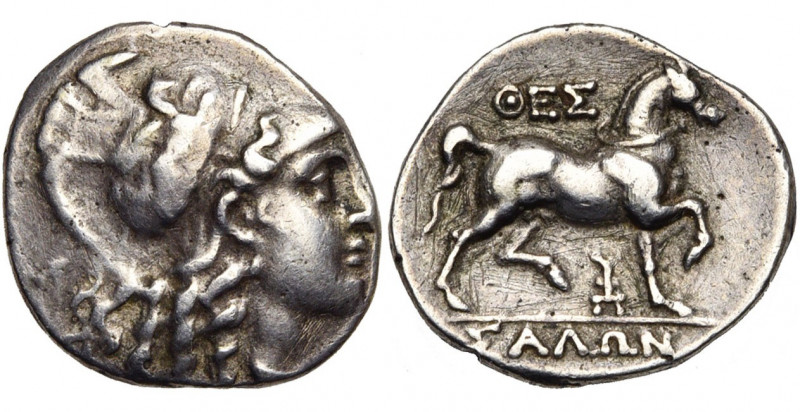 THESSALIE, Ligue thessalienne, AR drachme, 196-146 av. J.-C. D/ T. d''Athéna à d...