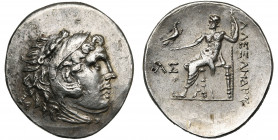PAMPHYLIE, ASPENDOS, AR tétradrachme, vers 212-184 av. J.-C. Au nom d''Alexandre le Grand. D/ T. d''Héraclès à d., coiffé de la dépouille de lion. R/ ...