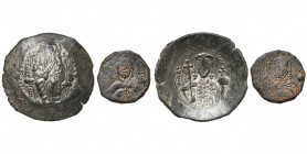Alexis Ier Comnène (1081-1118), lot de 2 p.: aspron trachy de billon, 1092-1118, Constantinople (Très Beau); 1/2 tetarteron, 1092-1118, Thessalonique ...