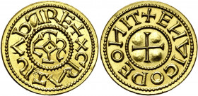 CAROLINGIENS, Charles le Chauve (840-877), reproduction en or du denier de Dinant. 10,34g Titre 0,750.
Fleur de Coin