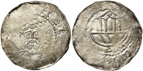 ALLEMAGNE, SPEYER, Henri III (1039-1056), AR denier. D/ B. couronné de f. R/ Navire avec trois avirons et une cahute. Dan. 830a; Ehrend 2/18; Kluge 14...