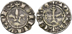 FRANCE, Royaume, Philippe III (1270-1285), AR toulousain. D/ + PHILIPVS REX Fleur de lis. R/ TOLA CIVI Croix. Dupl. 203; Ci. 192; Laf. 209. 1,01g ...
