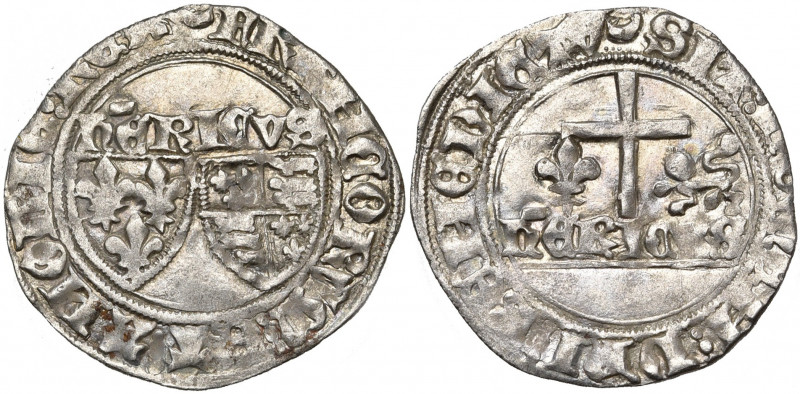 FRANCE, Royaume, Henri VI d''Angleterre (1422-1453), AR blanc aux écus, novembre...