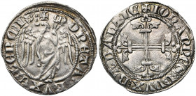 BRABANT, Duché, Jean Ier (1268-1294), AR double esterlin à l''ange, à partir de 1277, Bruxelles. D/ + MONETA BRVXELLENCIS L''archange saint Michel d...