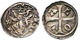 BRABANT, Duché, Jean Ier (1268-1294), AR denier à l''écu, à partir de 1282, Louvain. D/ ··-·I·D-VX· Ecu au lion à g. R/ Croix pattée cantonnée de L-O...
