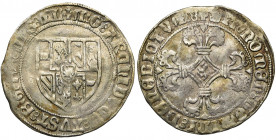 BRABANT, Duché, Philippe le Beau (1482-1506), AR double patard, s.d. (2e émission, 1485), Malines. D/ Ecu d''Autriche-Bourgogne. R/ Croix fleuronnée a...