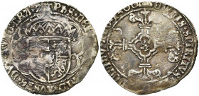 BRABANT, Duché, Philippe le Beau (1482-1506), AR double patard, 1500, Anvers. D/ Ecu couronné d''Autriche-Bourgogne. R/ Croix fleuronnée, un lion en c...