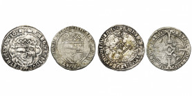 BRABANT, Duché, Charles Quint (1506-1555), lot de 2 p.: double patard, 1512, Anvers; patard, s.d., Anvers. G.H. 171-1b, 172-1a.
Très Beau et Beau