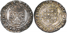BRABANT, Duché, Charles Quint (1506-1555), AR réal d''argent (3 patards), s.d. (1521-1545), Anvers. D/ Ecu impérial couronné. R/ Ecu aux seize quartie...