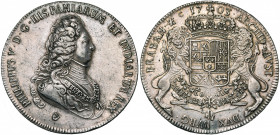 BRABANT, Duché, Philippe V (1700-1712), AR ducaton, 1703, Anvers. Deuxième type. Haut relief. D/ B. cuirassé à d., coiffé d''une perruque, portant le ...