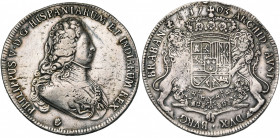 BRABANT, Duché, Philippe V (1700-1712), AR ducaton, 1703, Anvers. Deuxième type. Haut relief. D/ B. cuirassé à d., coiffé d''une perruque, portant le ...