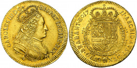 BRABANT, Duché, Charles III (1703-1711), prétendant au trône d''Espagne, AV double souverain, 1711, Anvers. Seulement 2574 p. frappées du 25 avril 171...
