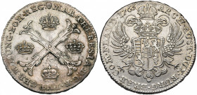 BRABANT, Duché, Marie-Thérèse (1740-1780), AR couronne, 1765, Bruxelles. D/ Croix de Bourgogne entre quatre couronnes. R/ Ecu couronné de l''impératri...