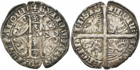 HAINAUT, Comté, Guillaume III l''Insensé (1356-1389), AR gros au monogramme, Valenciennes. D/ Grand monogramme formant une croix, cantonné de HA-HO-ZE...