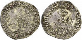 LUXEMBOURG, Duché, Wenceslas II (1383-1388), AR gans, s.d. (1384-1388), Luxembourg. D/ + WENCEL'' ROMANOR'' Z BOEM'' REX Aigle éployée, t. à g. R/ + M...