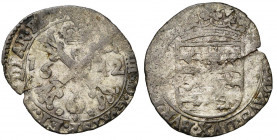 LUXEMBOURG, Duché, Philippe IV (1621-1665), billon sou de Luxembourg, 1642. D/ Croix de Bourgogne couronnée, accostée de la date. R/ Ecu de Luxembourg...