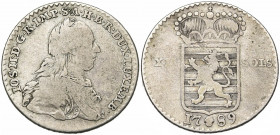 LUXEMBOURG, Duché, Joseph II (1780-1790), AR 12 sols, 1789, Bruxelles. D/ B. lauré et cuirassé à d. R/ Ecu couronné. Weiller 244; Probst L254-3; V.H. ...
