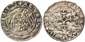 LIEGE, Principauté, Adolphe de la Marck (1313-1344), AR double esterlin à l''aigle (volant), 1326-1332, Avroy. D/ Aigle au vol abaissé à g., t. à d. E...