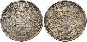 RECKHEIM, Willem van Vlodorp (1553-1564), AR daalder, z.j. (1556-1558). Met titel van Ferdinand I. Vz/ Versierd wapenschild van Vlodorp onder twee toe...