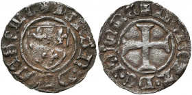 RUMMEN, Jan II van Wesemael (1415-1464), biljoen dubbele mijt, ca. 1427-1435. Vz/ + IOHAN· DE· WESEMA Wapenschild van Wesemael. Kz/ + MONETA· DE· RVMM...