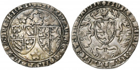 VLAANDEREN, Graafschap, Philips de Stoute (1384-1404), AR groot rozebeker, 1384-1386, Mechelen. Muntunie met Johanna van Brabant. Vz/ Een krans met vi...